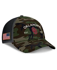 Jordan Men's Camo Oklahoma Sooners 2025 Military Appreciation Rise Adjustable Trucker Hat