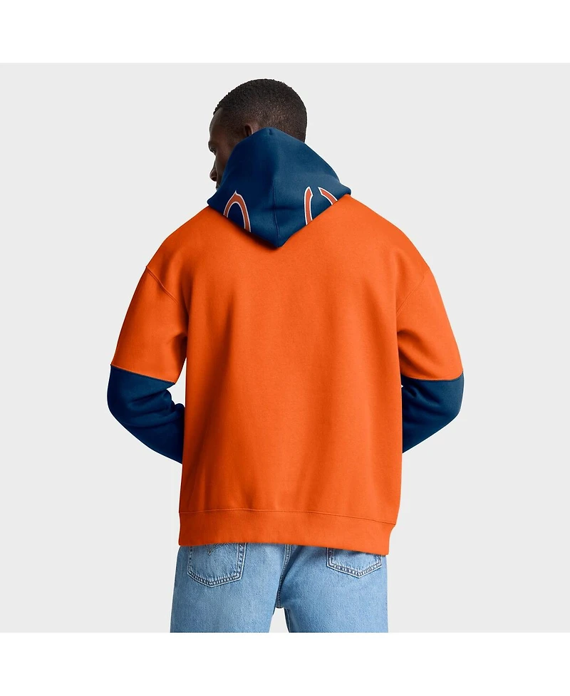 Fanatics Men's Orange Chicago Bears Helmet Pullover Hoodie