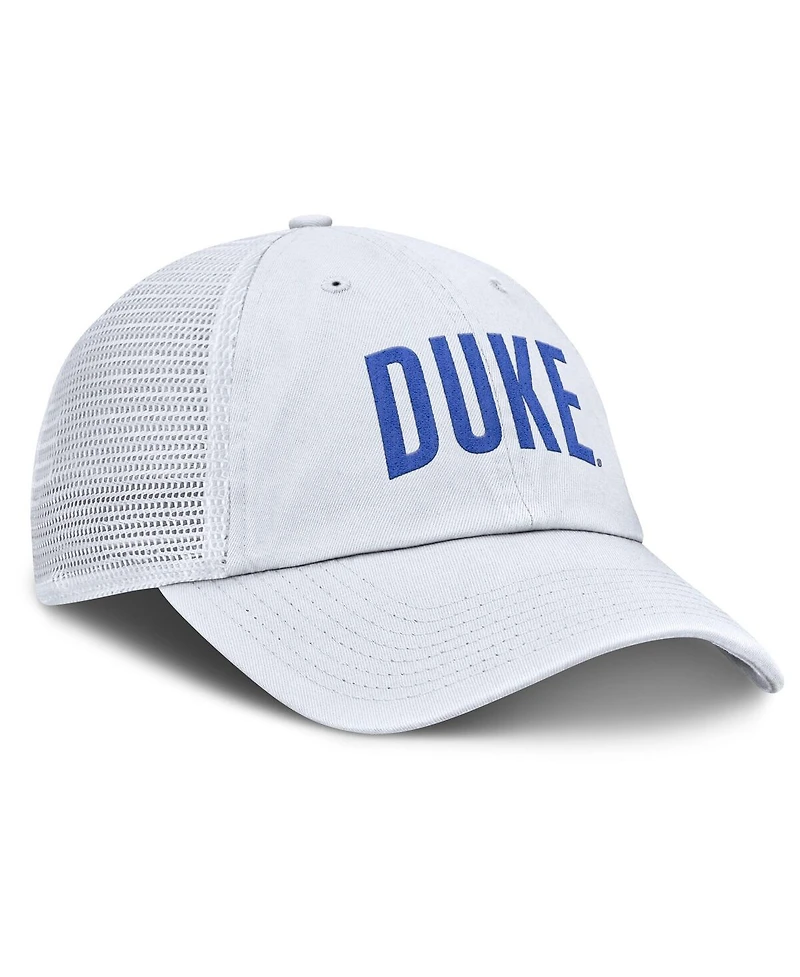 Nike Men's White Duke Blue Devils Club Campus Trucker Adjustable Hat