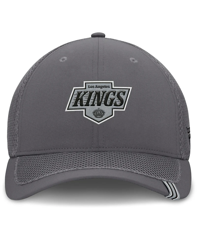 Fanatics Men's Gray Los Angeles Kings Clincher Team Stripes Flex Hat