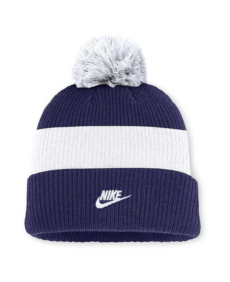 Nike Men's Blue/White Brooklyn Dodgers Cooperstown Collection Peak Standard Cuffed Pom with Knit Hat