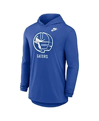 Nike Men's Royal Florida Gators Legacy Tri-Blend Dri-fit Long Sleeve Hoodie T-Shirt
