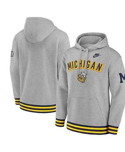 Nike Men's Heather Gray Michigan Wolverines Legacy Retro Pullover Hoodie