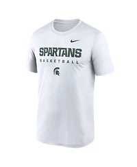 Nike Men's White Michigan State Spartans 2025 Courtside Basketball Legend Dri-fit T-Shirt
