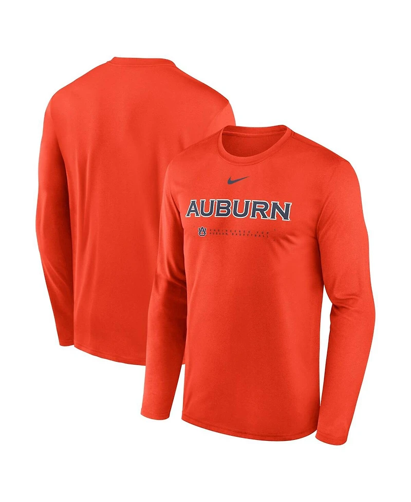 Nike Men's Orange Auburn Tigers 2025 Courtside Basketball Shootaround Legend Dri-fit Long Sleeve T-Shirt