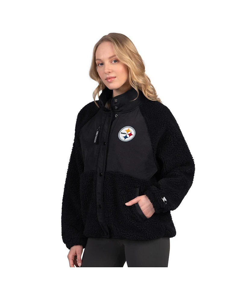 Starter Women's Black Pittsburgh Steelers On the Ball Sherpa Jacket