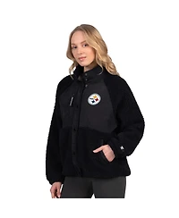 Starter Women's Black Pittsburgh Steelers On the Ball Sherpa Jacket
