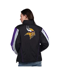 Starter Women's Black/Purple Minnesota Vikings Thursday Night Gridiron Half-Zip Jacket