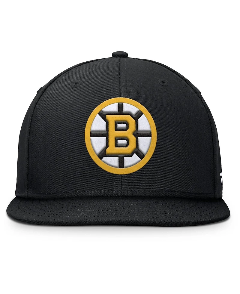 Fanatics Men's Black Boston Bruins Primary Logo Snapback Hat
