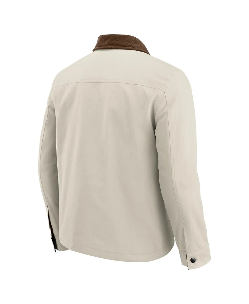 Darius Rucker Collection by Fanatics x Nfl Men's Tan Pittsburgh Steelers Midweight Canvas Full-Button Jacket