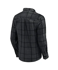 Darius Rucker Collection by Fanatics Men's Black New Orleans Saints Micro Corduroy Plaid Button Up Shirt