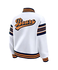 Wear by Erin Andrews Women's White Chicago Bears Plus Full-Snap Fleece Sweatshirt Jacket