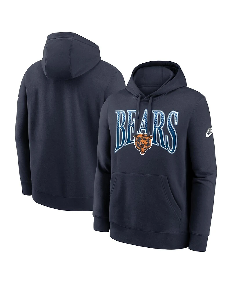 Nike Men's Navy Chicago Bears Full Blitz Club Fleece Pullover Hoodie