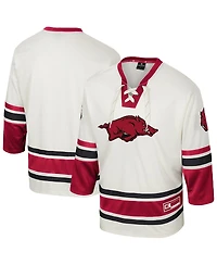 Colosseum Men's Cream Arkansas Razorbacks Puck Proud Fashion Hockey Jersey