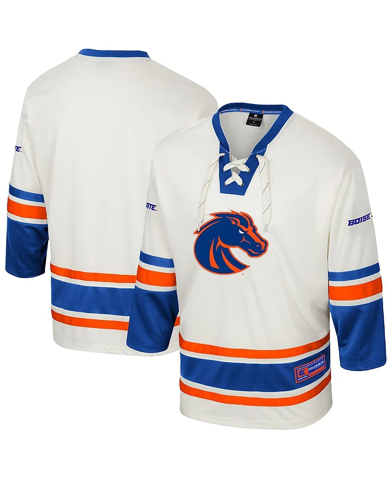 Colosseum Men's Cream Boise State Broncos Puck Proud Fashion Hockey Jersey