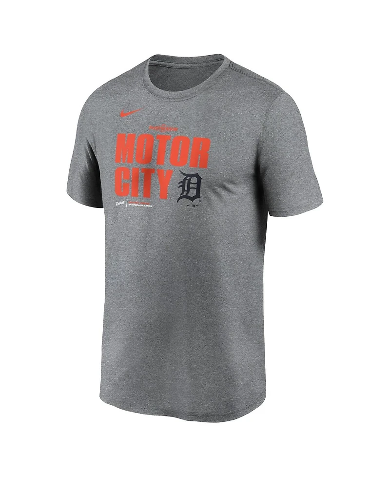 Nike Men's Heather Charcoal Detroit Tigers 2025 Mlb Postseason Legend Dri-fit T-Shirt