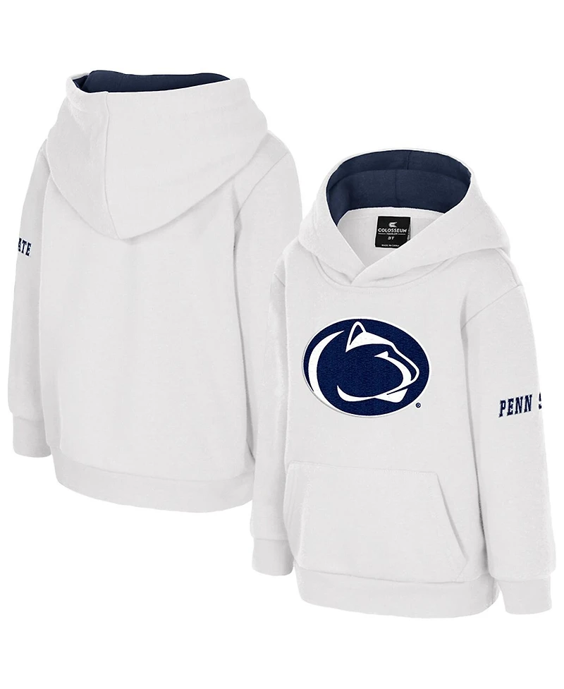 Colosseum Toddler White Penn State Nittany Lions Big Logo Volume Fleece Pullover Hoodie