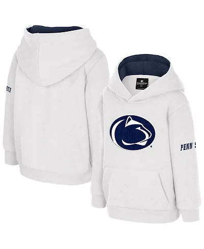 Colosseum Toddler White Penn State Nittany Lions Big Logo Volume Fleece Pullover Hoodie