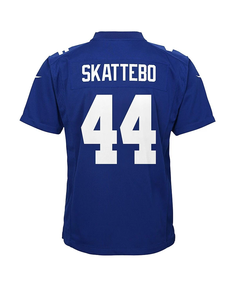 Nike Big Boys and Girls Cam Skattebo Royal New York Giants Team Game Jersey