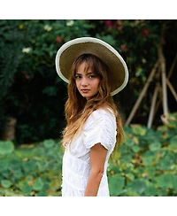 BrunnaCo Loretta Linen Jute Hat in Off White