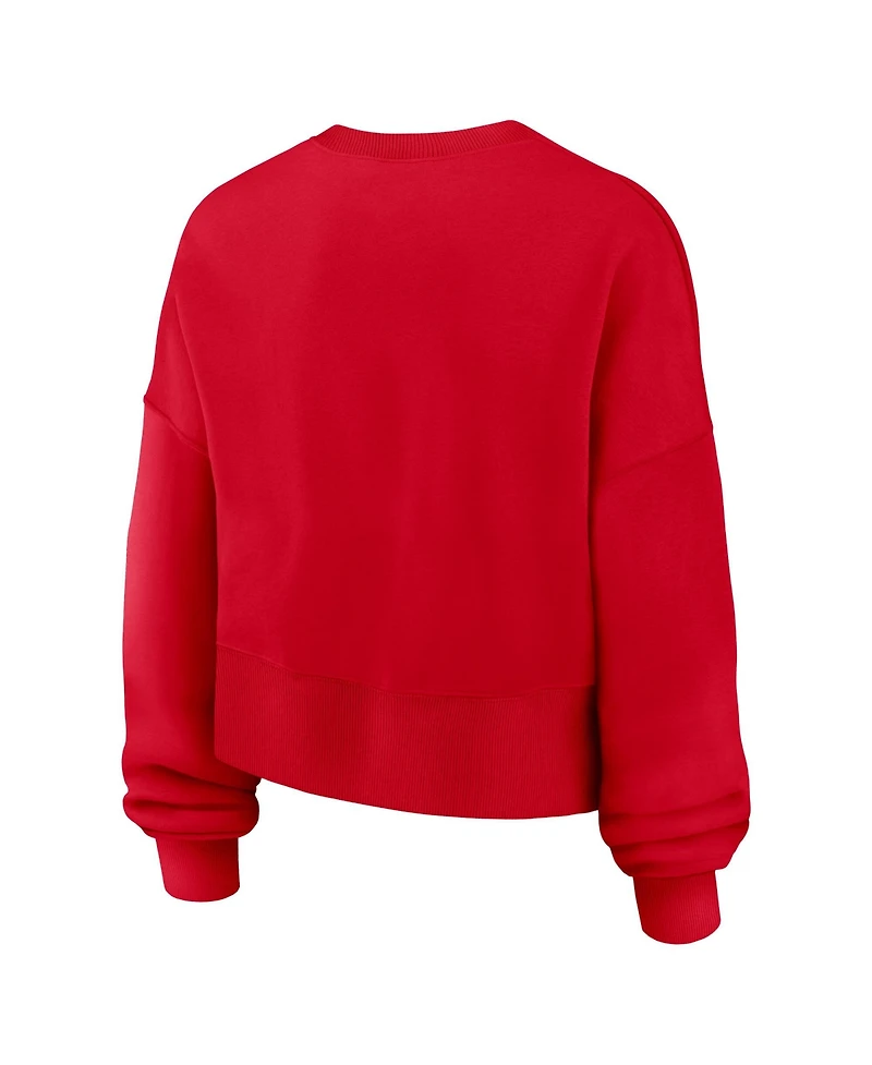 Nike Women's Scarlet Ohio State Buckeyes Oversized Phoenix Arch Pullover Sweatshirt