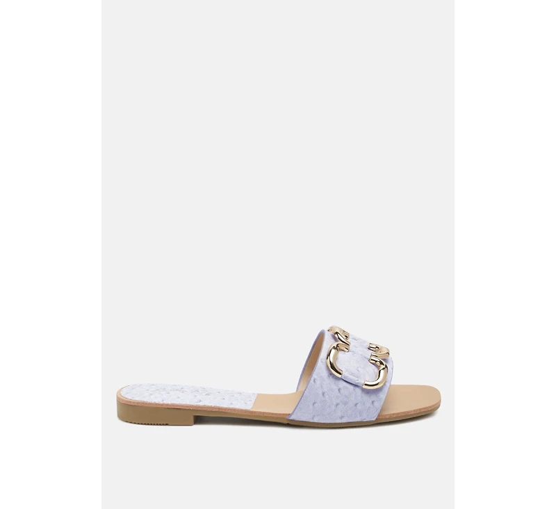 Madeleine Metal Rings Flat Slides