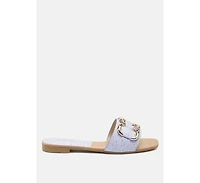 Madeleine Metal Rings Flat Slides