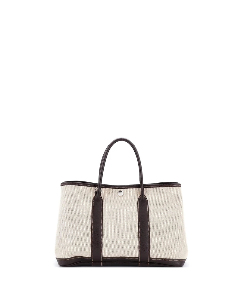 Pre-Owned Hermes 30 Garden Party Tote Toile and Leather