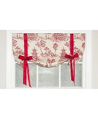 Naomi Tie-Up Ribbon Tie 3" Rod Pocket Valance 50" x 21" Red by Rlf Home
