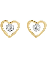 Macy's Diamond Heart Earrings (1/10 ct. t.w.) Sterling Silver (also 14K Gold-Plated Silver)