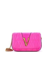 Pre-Owned Versace Virtus Clutch on Chain Quilted Leather