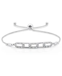 Macy's Diamond Oblong Link Bracelet (1/6 ct. t.w.) in Sterling Silver