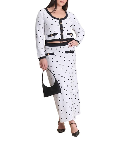 Eloquii Women's Intarsia Trumpet Sweater Skirt