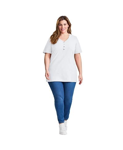 Avenue Women's Short Sleeve Henley Tunic