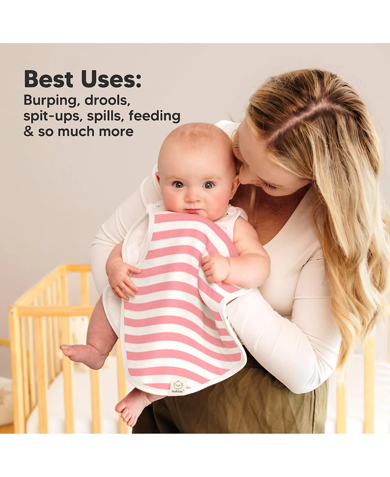 KeaBabies Kids 4pk Hallo Burp Cloths, Cotton Cloth for Girls, Boys, Soft & Absorbent Burping Cloths