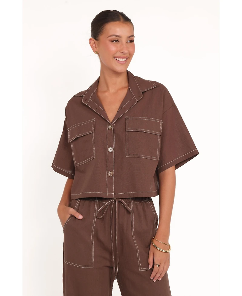 Petal and Pup Women's Jill Pant Set - Chocolate
