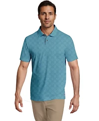 Pga Tour Men's All-Over Batik Geometric Print Short-Sleeve Golf Polo Shirt