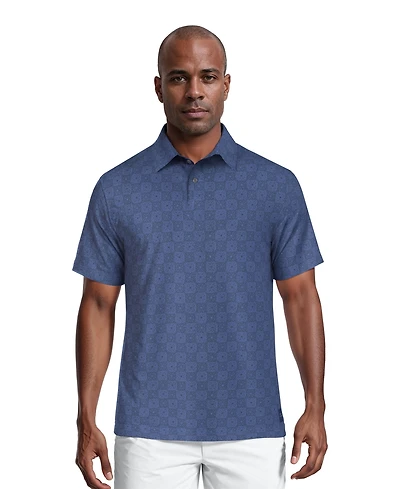Pga Tour Men's All-Over Batik Geometric Print Short-Sleeve Golf Polo Shirt