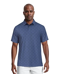 Pga Tour Men's All-Over Batik Geometric Print Short-Sleeve Golf Polo Shirt