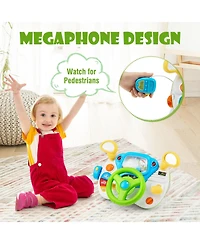 Mecale Kids Steering Wheel Pretend Play Toy Set with Lights and Sounds