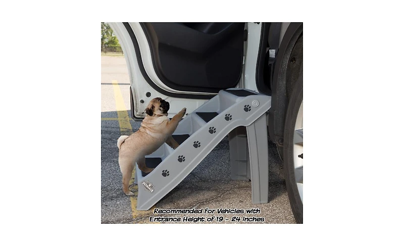 Petmaker 4-Step Foldable Dog Stairs, Gray