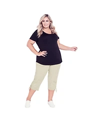 Avenue Women's Plus Cotton Cinch Capri