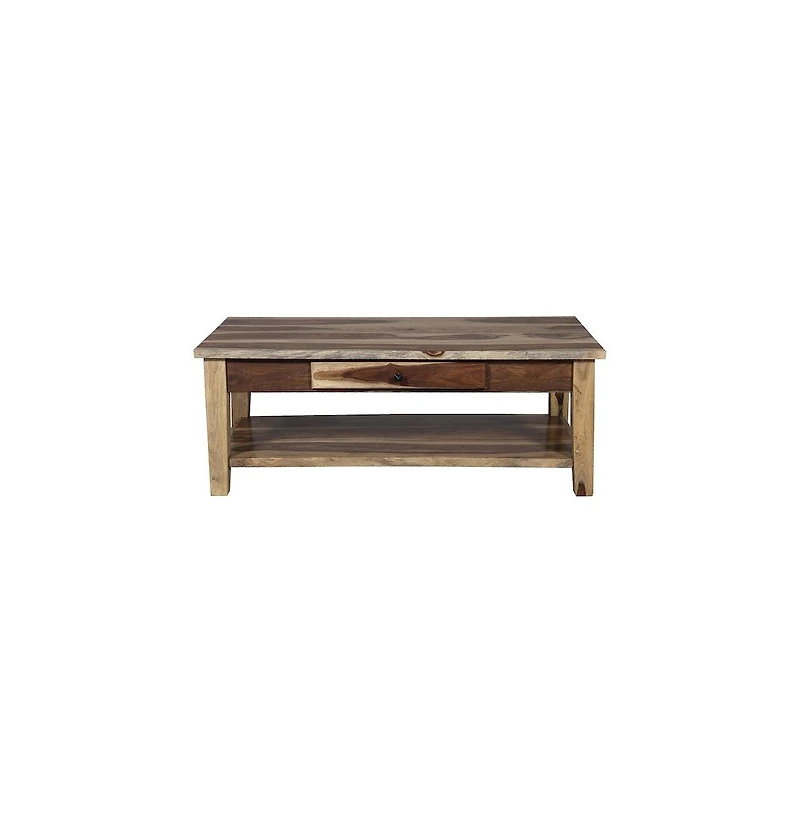 Porter Designs Taos Solid Sheesham Wood Coffee Table, Natural