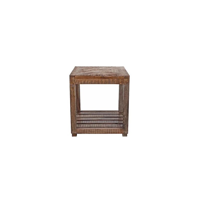 Porter Designs Gunnison Solid Wood End Table, Brown