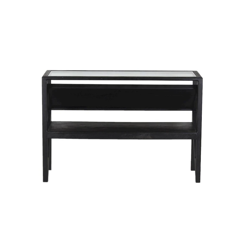 Canberra Solid Mango Wood Console Table, Black