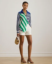 Lauren Ralph Women's Striped Long-Sleeve Shirt