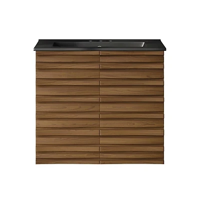 Swiss Madison 24" Wall-Mounted Bathroom Vanity in Oak