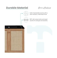 Swiss Madison Classe 30" Freestanding Bathroom Vanity in Golden Oak with Black Sink Top