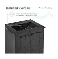 Swiss MadisonAnnecy 24 in. Phantom Black Bathroom Vanity With Black, 3-Hole Ceramic Sink Top