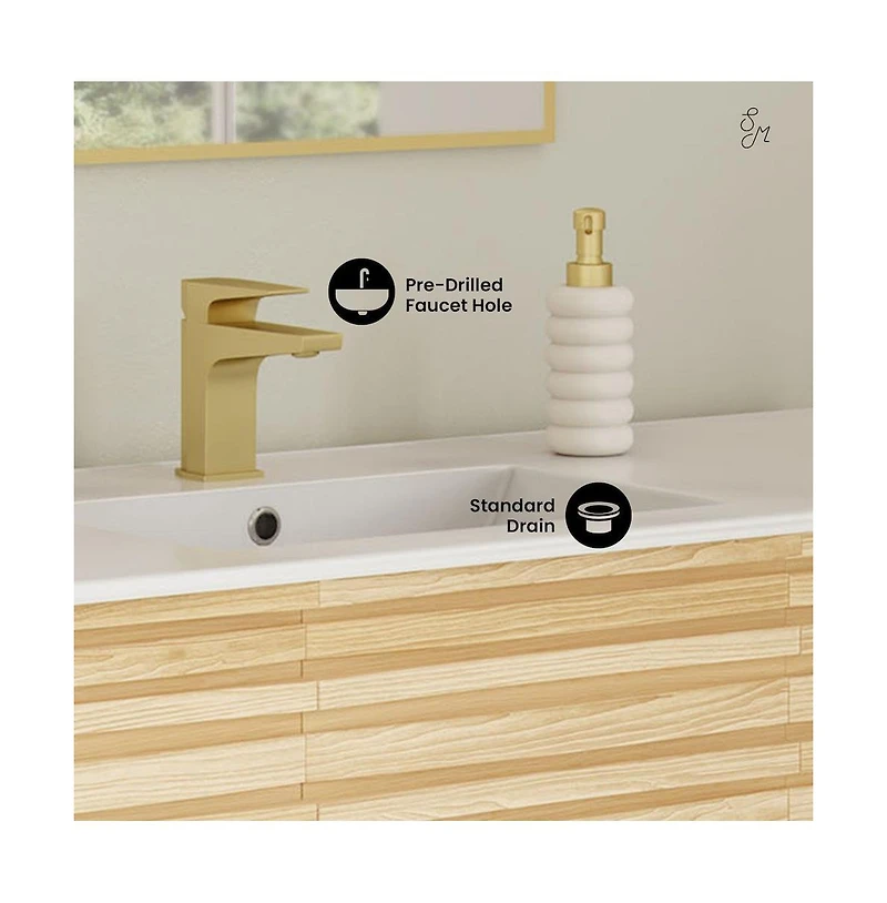 Swiss Madison Cascade 48'' Bathroom Vanity in Natural Oak